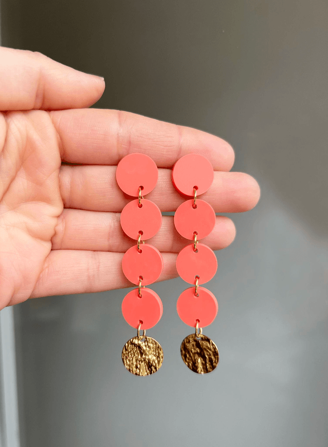 Boucles d'oreilles Olivia - Pêche