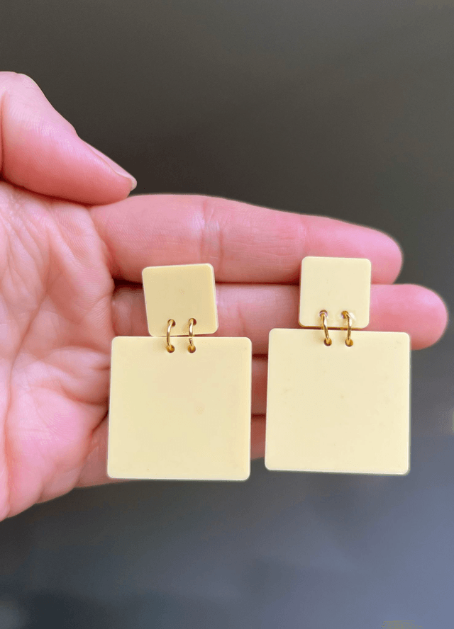 Boucles d'oreilles Clara - Jaune pastel