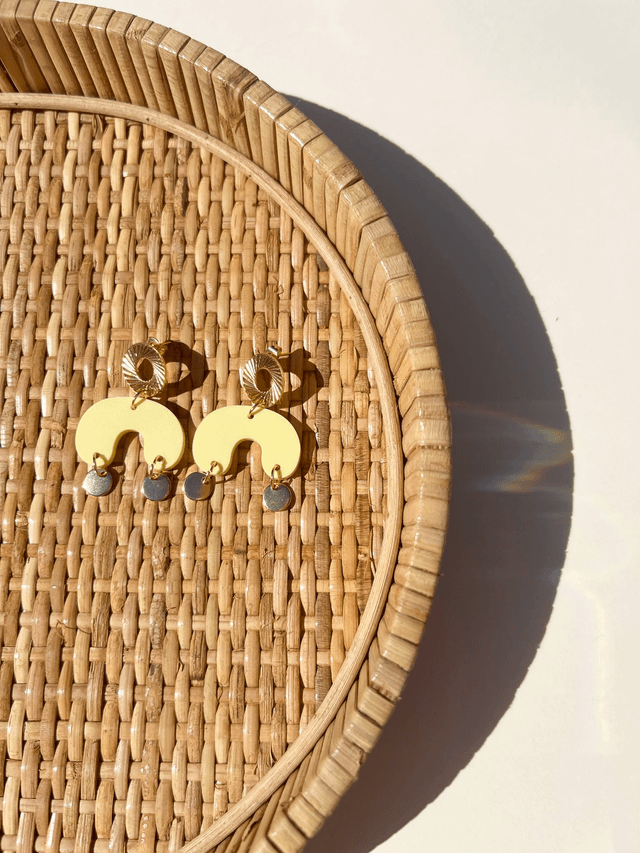 Boucles d'oreilles Camille - Jaune pastel