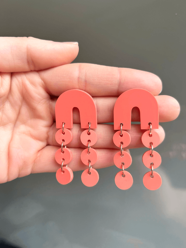 Boucles d'oreilles Lily - Pêche