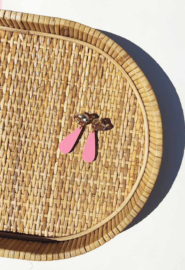 Boucles d'oreilles Julia - multicolore et rose
