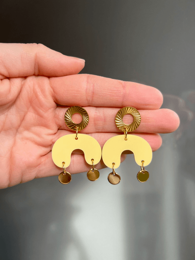 Boucles d'oreilles Camille - Jaune pastel