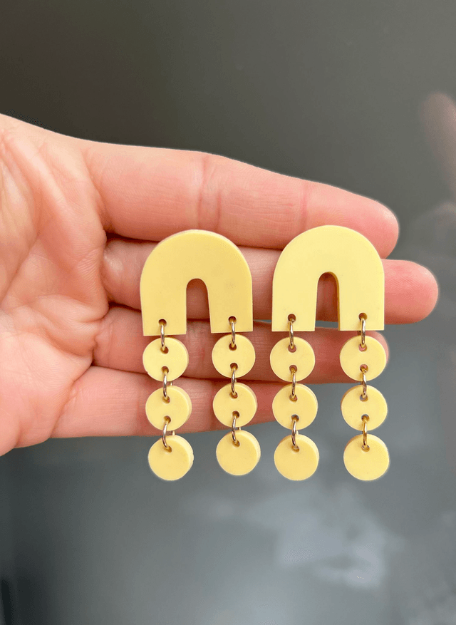 Boucles d'oreilles Lily - Jaune pastel