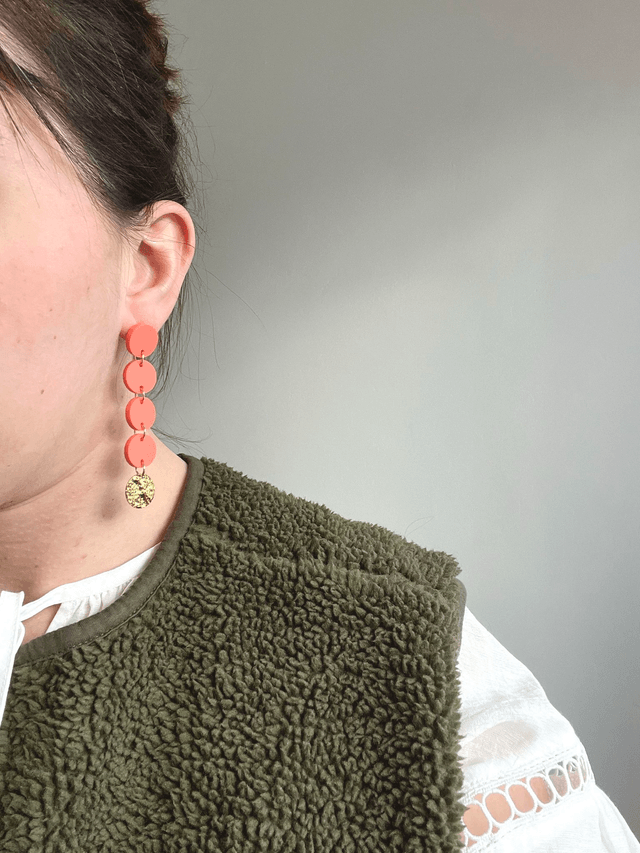 Boucles d'oreilles Olivia - Pêche