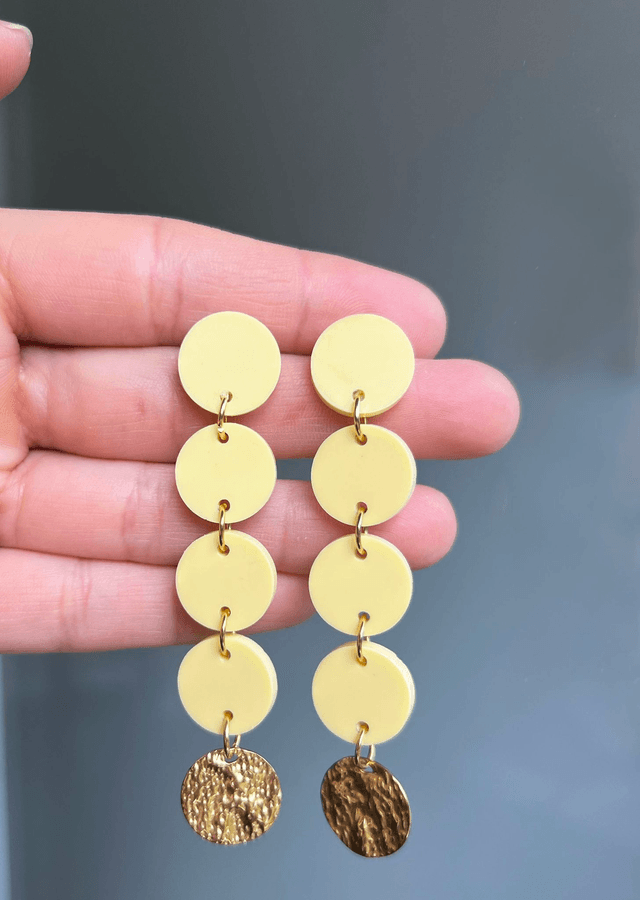 Boucles d'oreilles Olivia - Jaune pastel