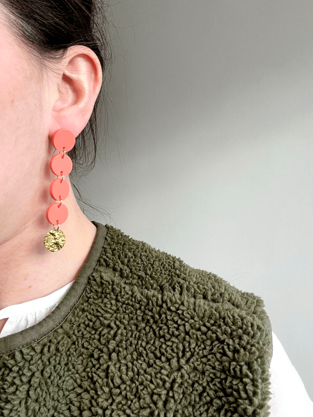 Boucles d'oreilles Olivia - Pêche