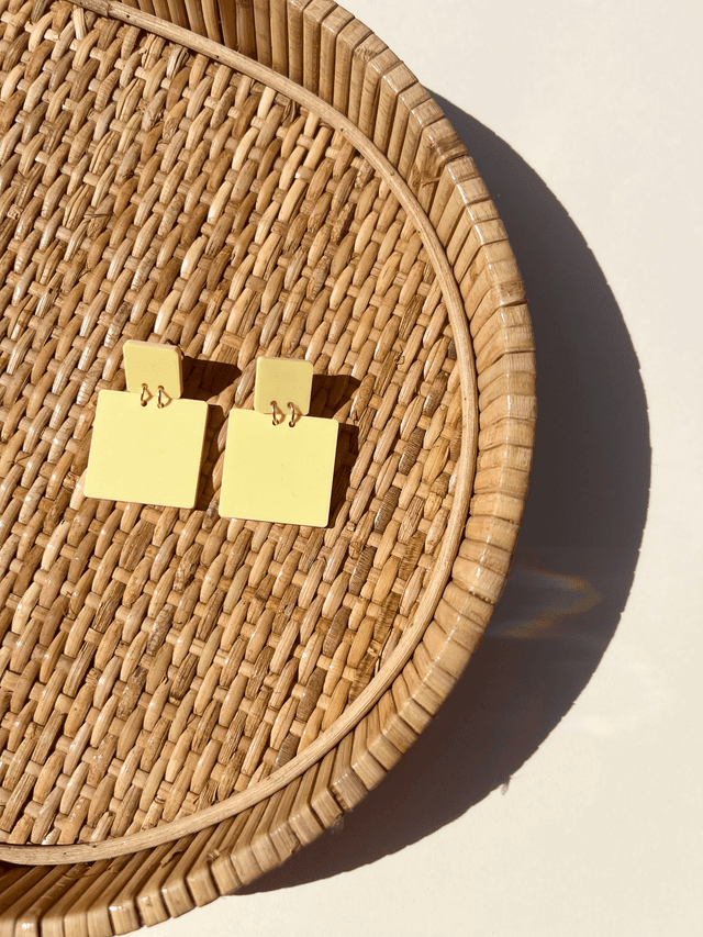 Boucles d&#039;oreilles Clara - Jaune pastel