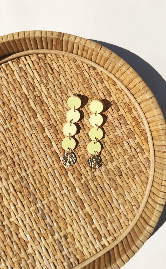 Boucles d&#039;oreilles Olivia - Jaune pastel