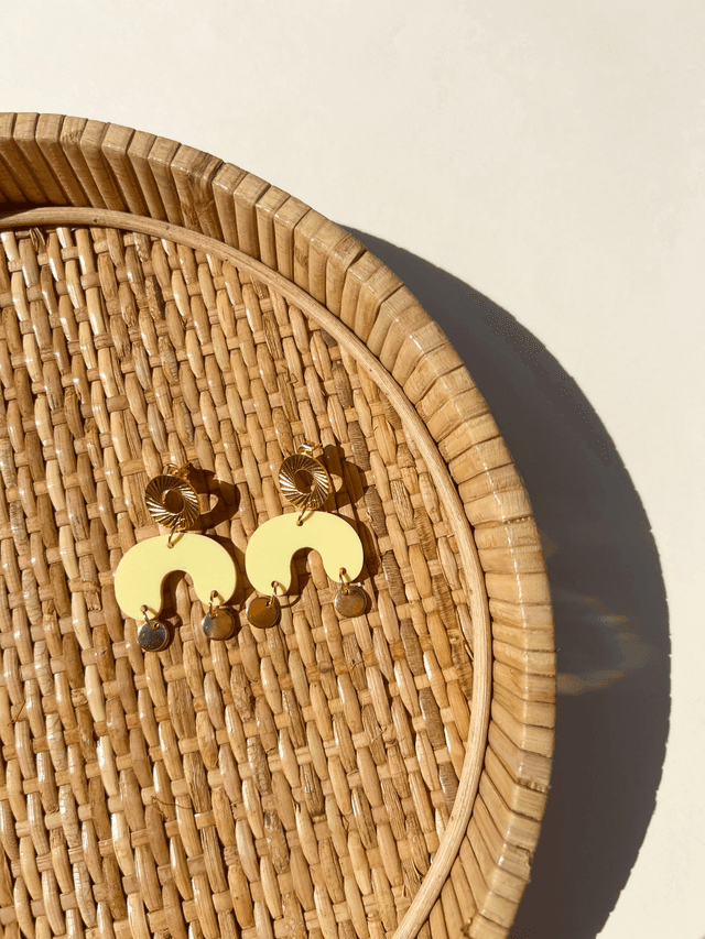 Boucles d&#039;oreilles Camille - Jaune pastel